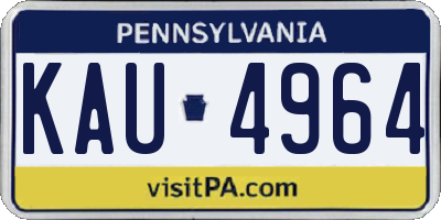 PA license plate KAU4964