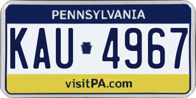 PA license plate KAU4967