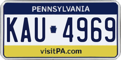 PA license plate KAU4969