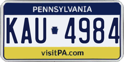 PA license plate KAU4984