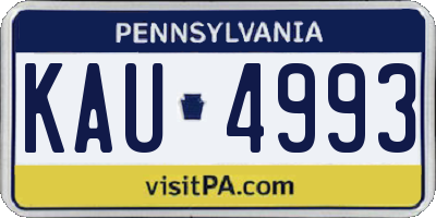 PA license plate KAU4993