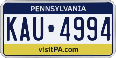 PA license plate KAU4994