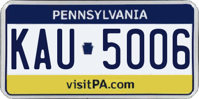 PA license plate KAU5006