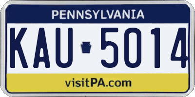 PA license plate KAU5014
