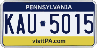 PA license plate KAU5015