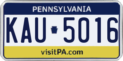 PA license plate KAU5016