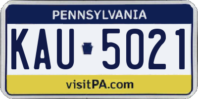PA license plate KAU5021