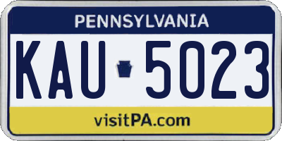 PA license plate KAU5023