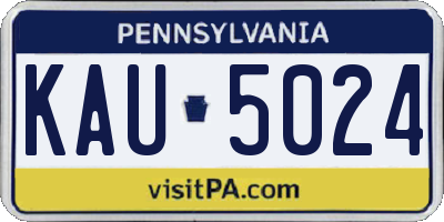 PA license plate KAU5024