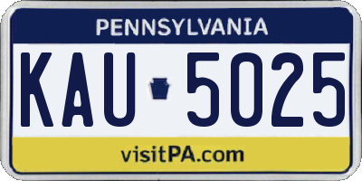 PA license plate KAU5025