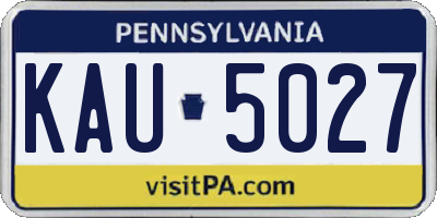 PA license plate KAU5027