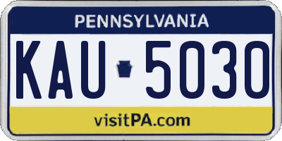 PA license plate KAU5030