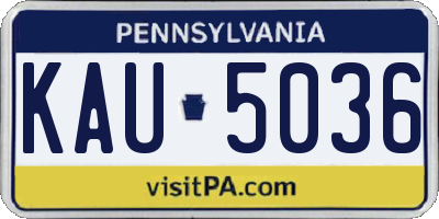 PA license plate KAU5036