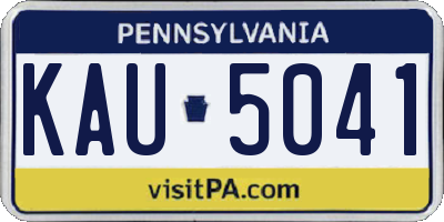 PA license plate KAU5041