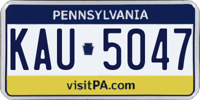 PA license plate KAU5047