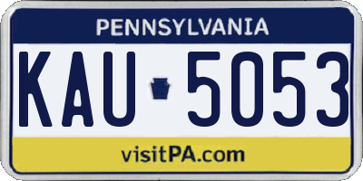 PA license plate KAU5053
