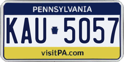 PA license plate KAU5057