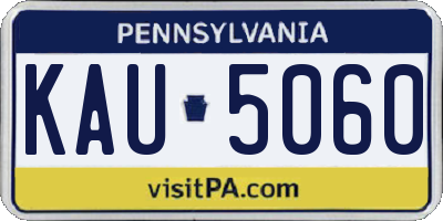 PA license plate KAU5060