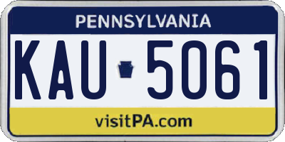 PA license plate KAU5061