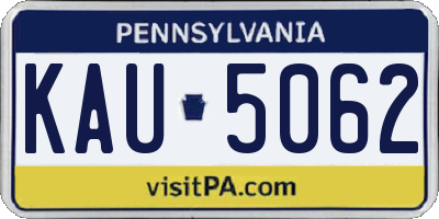 PA license plate KAU5062
