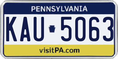 PA license plate KAU5063