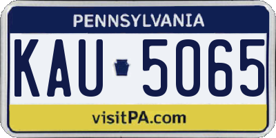 PA license plate KAU5065