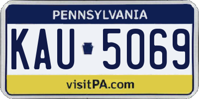 PA license plate KAU5069