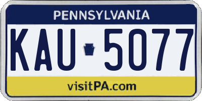 PA license plate KAU5077