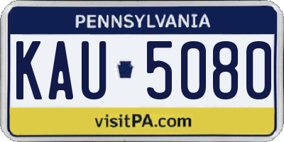 PA license plate KAU5080