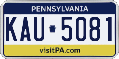 PA license plate KAU5081