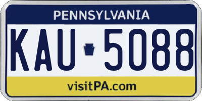 PA license plate KAU5088