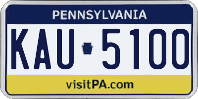PA license plate KAU5100