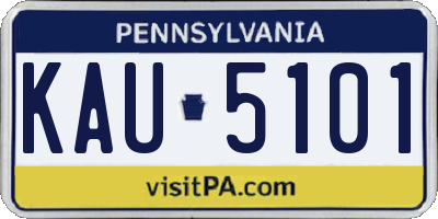 PA license plate KAU5101