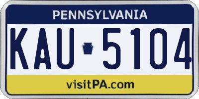 PA license plate KAU5104