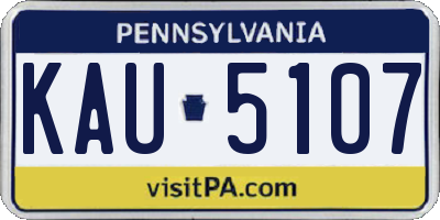 PA license plate KAU5107