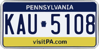 PA license plate KAU5108