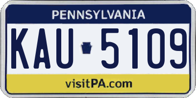 PA license plate KAU5109