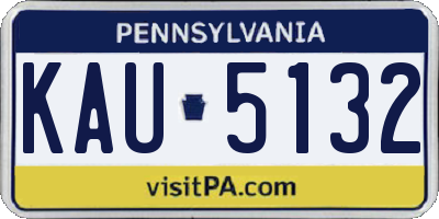PA license plate KAU5132
