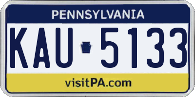 PA license plate KAU5133