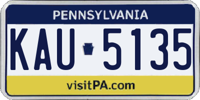 PA license plate KAU5135