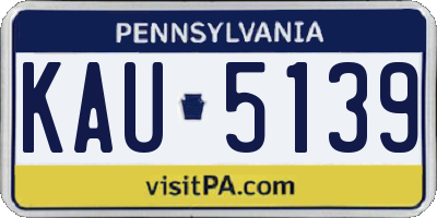 PA license plate KAU5139