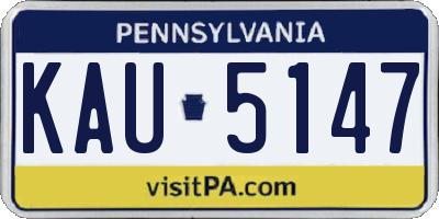 PA license plate KAU5147
