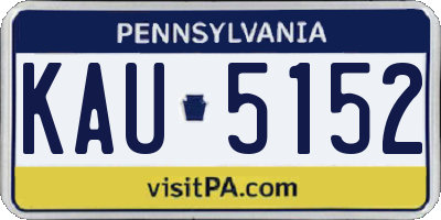 PA license plate KAU5152