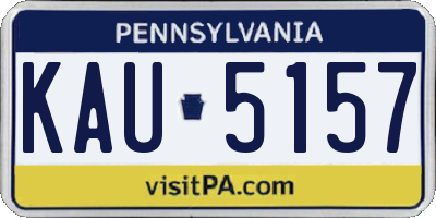 PA license plate KAU5157