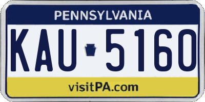 PA license plate KAU5160