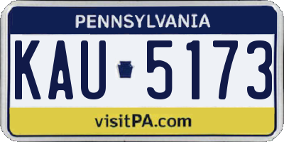 PA license plate KAU5173