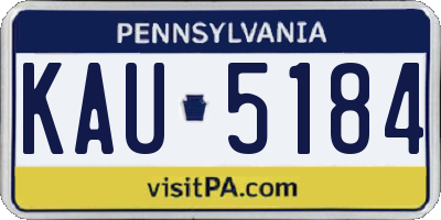 PA license plate KAU5184