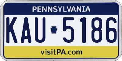 PA license plate KAU5186