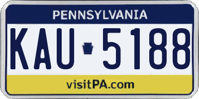 PA license plate KAU5188