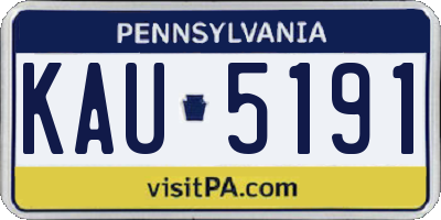 PA license plate KAU5191